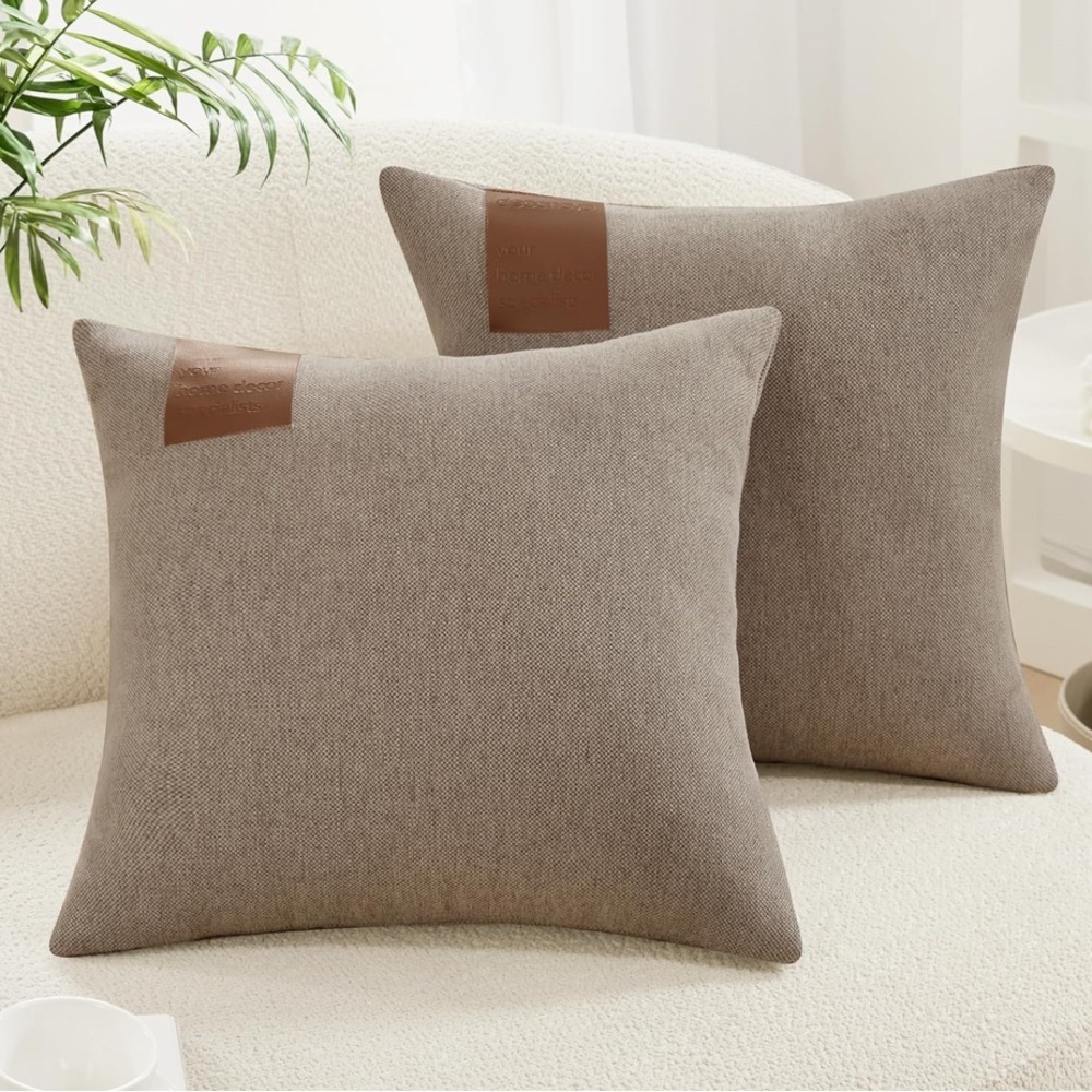 Farmhouse Style Sofa Pillow Covers 20 x 20 (set of 2)